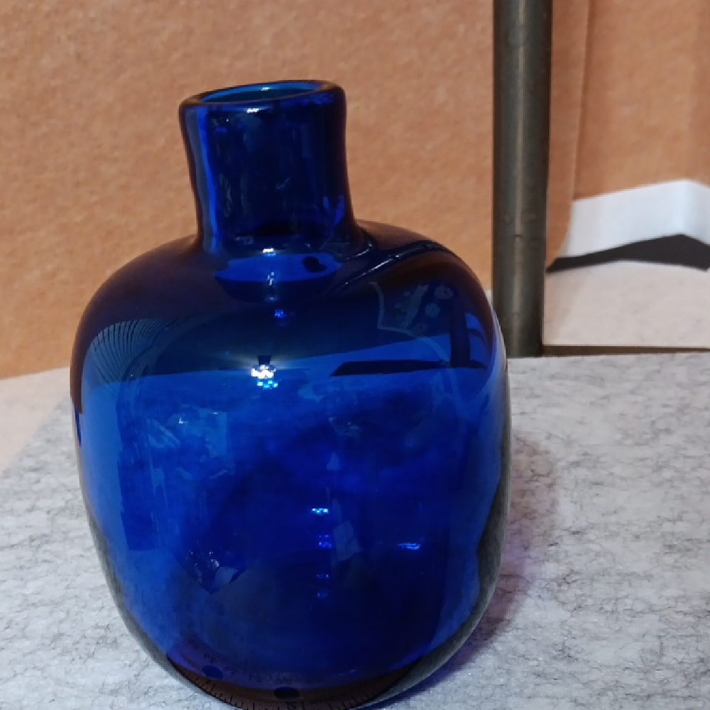 VINTAGE BLENKO Blue Glass Vase - Picture 2 of 6